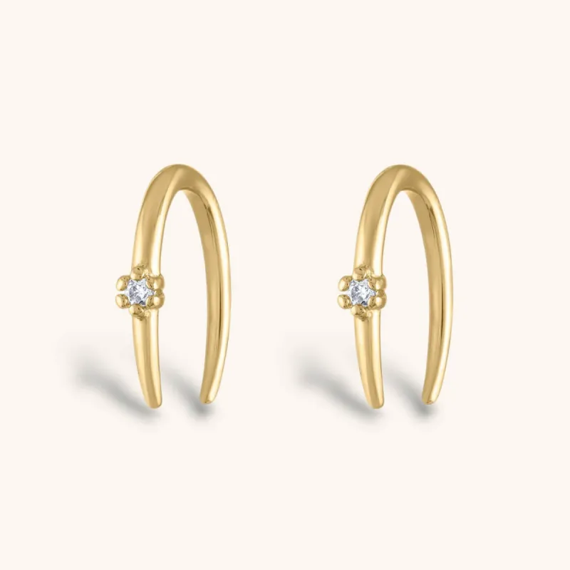 Sample Item: Shooting Star Open Hoop Earrings - 18G sold by Maison Miru