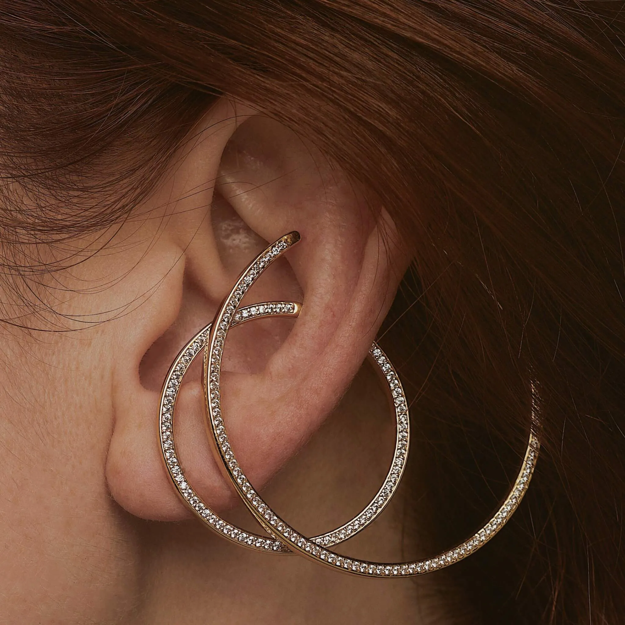 Sample Item: Large Celestial Illusion Hoops sold by Maison Miru product image thumbnail 2