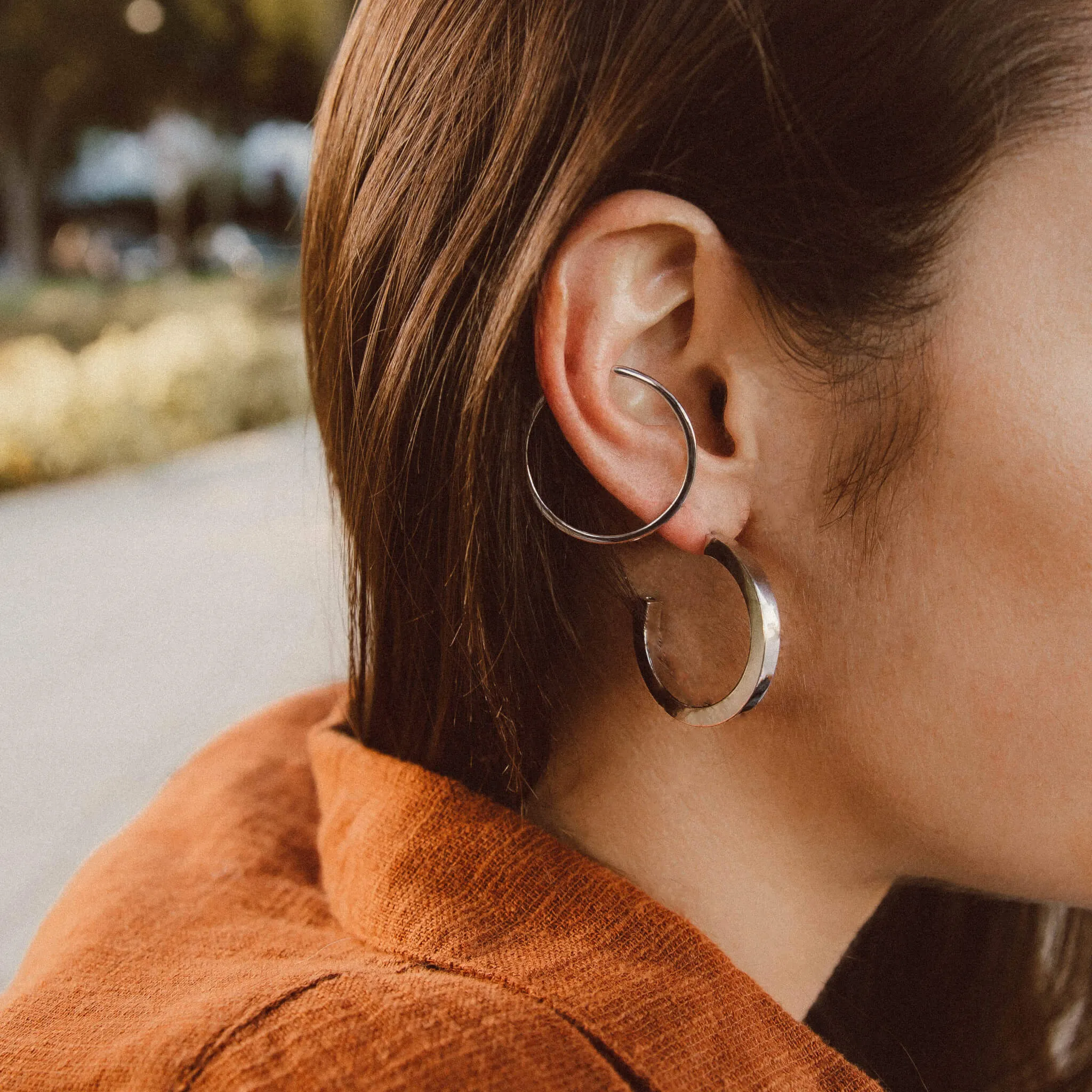 Sample Item: Architect Hoops in Silver sold by Maison Miru product image thumbnail 3