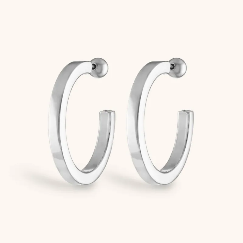 Sample Item: Architect Hoops in Silver sold by Maison Miru