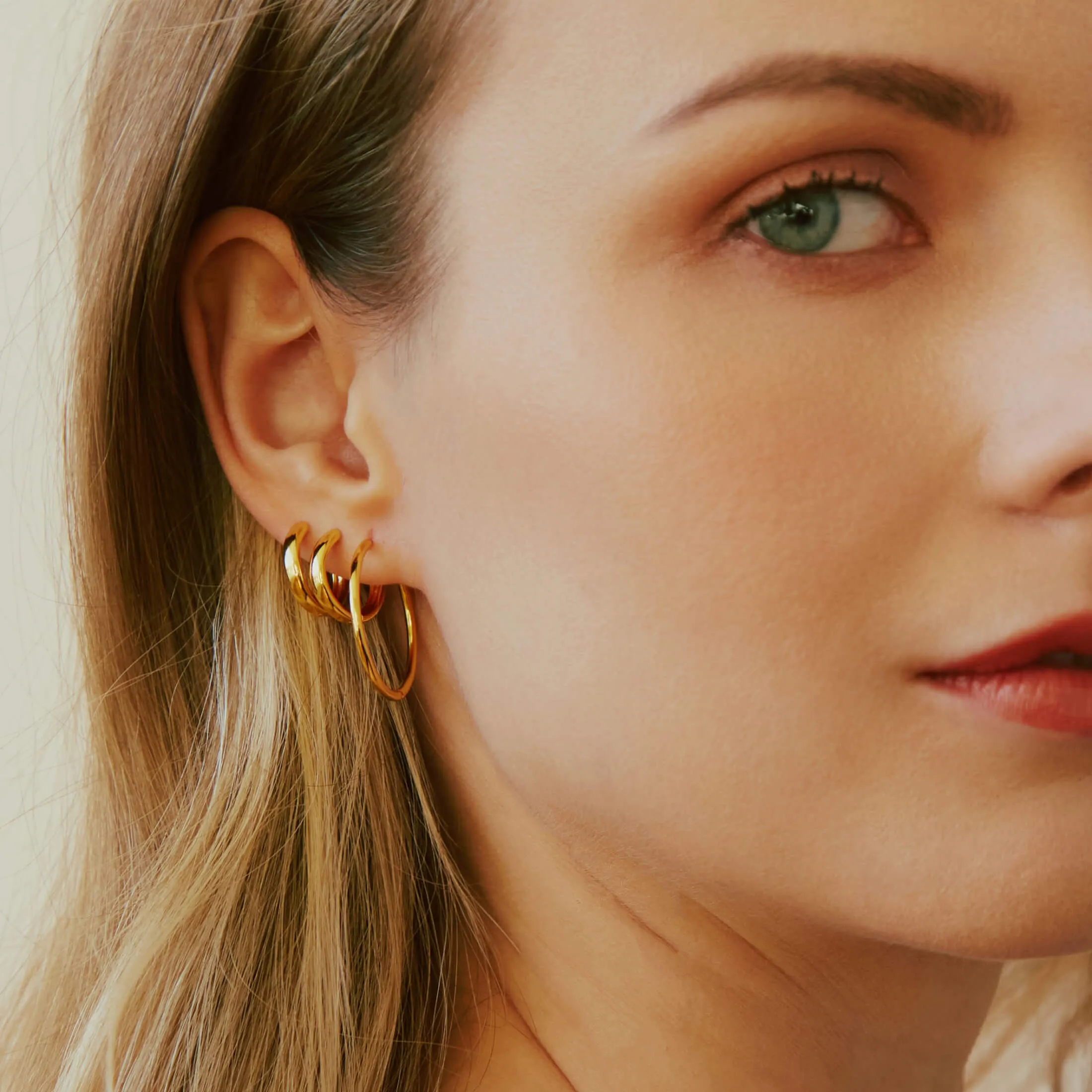 Sample Item: Classic 1" Hoops in Titanium sold by Maison Miru product image thumbnail 2