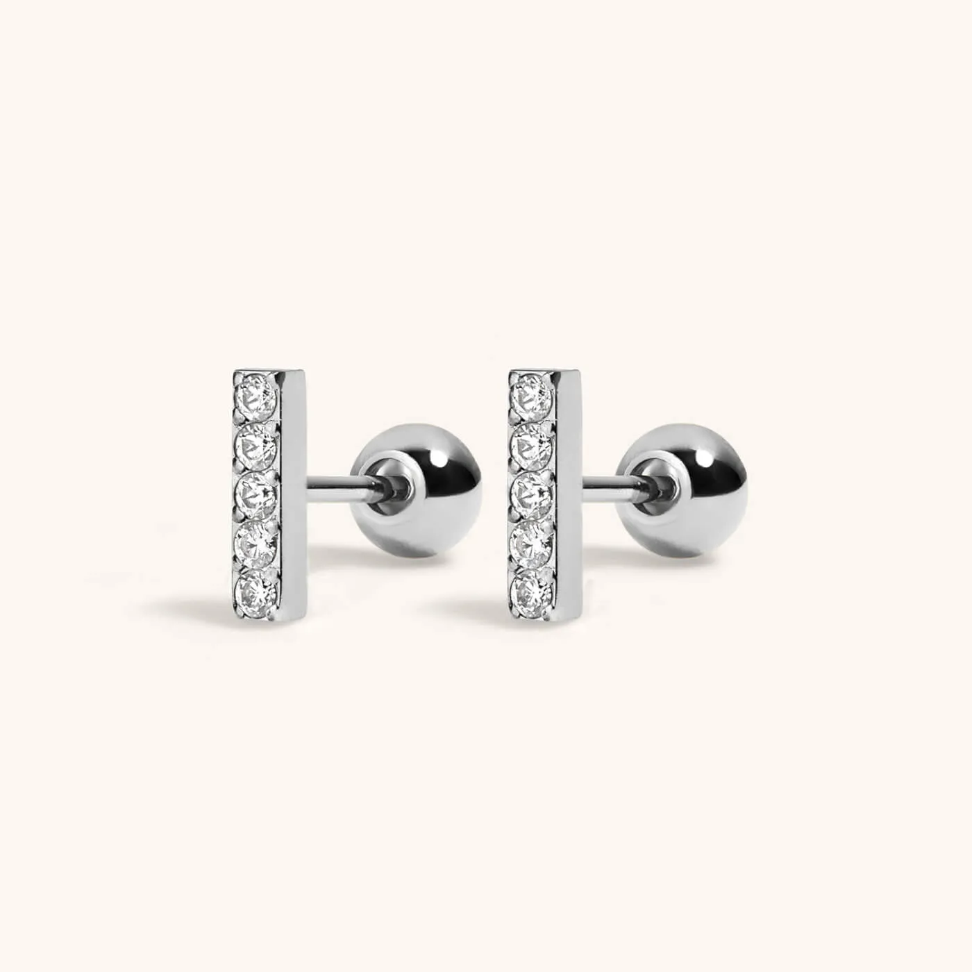Sample Item: Pave Bar Studs in Titanium sold by Maison Miru product image thumbnail 3