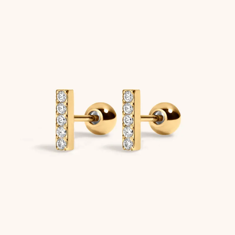 Sample Item: Pave Bar Studs in Titanium sold by Maison Miru