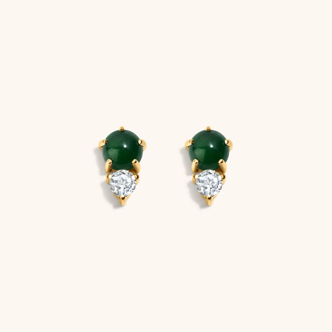 Sample Item: Jade and White Topaz Nap Earrings sold by Maison Miru product image thumbnail 4