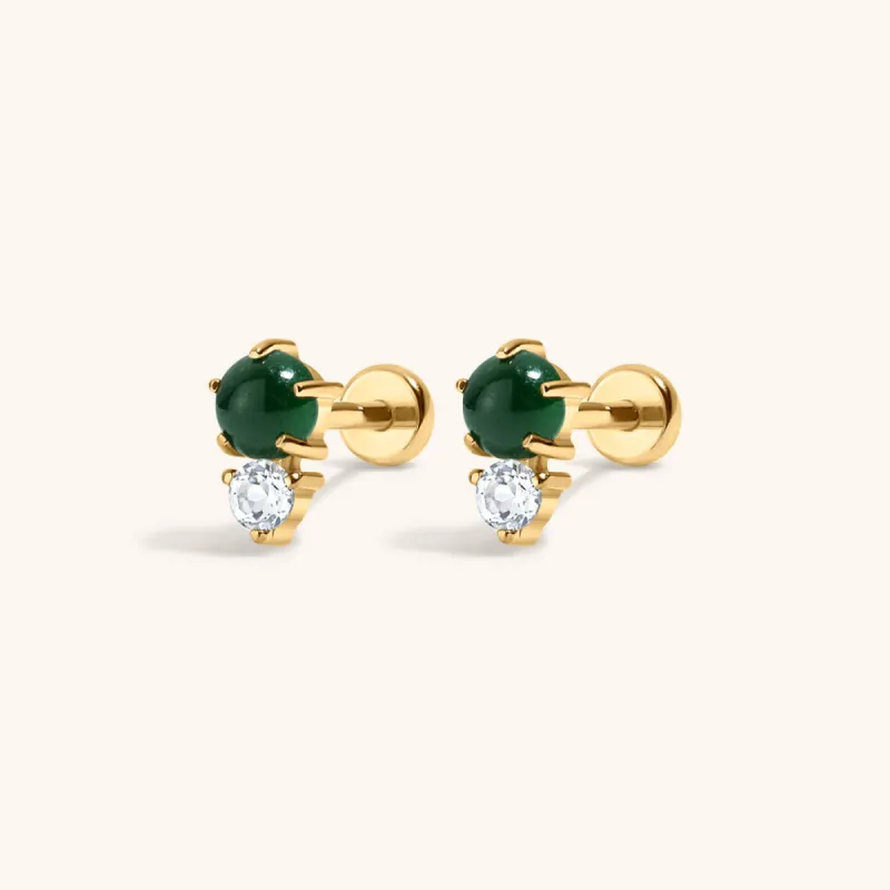 Sample Item: Jade and White Topaz Nap Earrings sold by Maison Miru