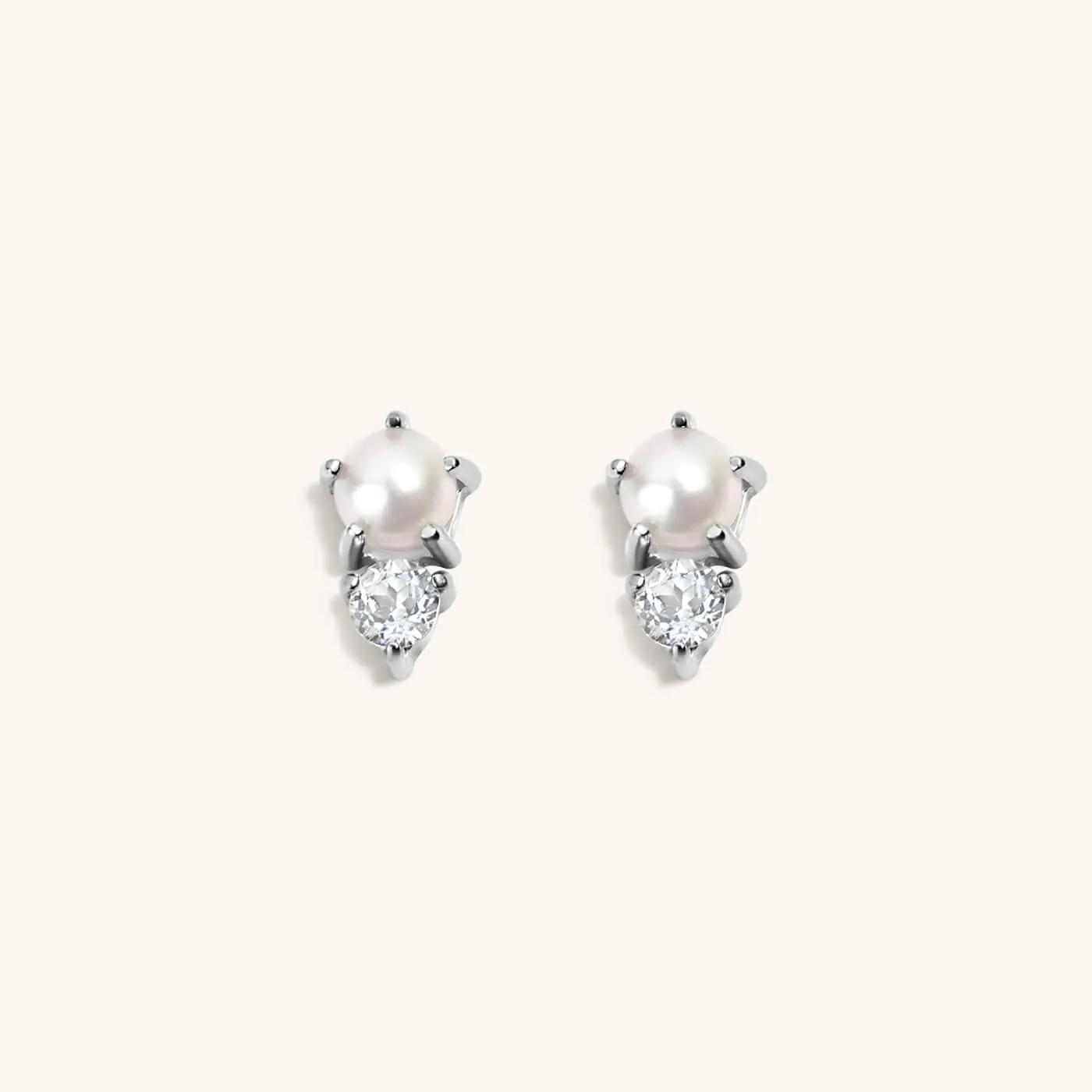 Sample Item: Pearl and White Topaz Nap Earrings sold by Maison Miru product image thumbnail 5