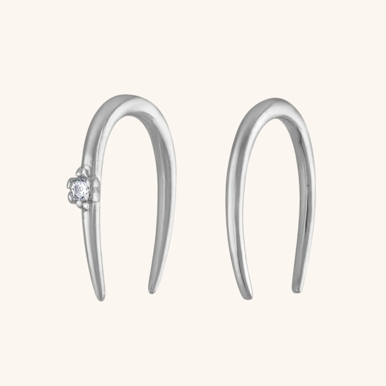 Sample Item: Large Whispering Star Hoop Earrings in Sterling Silver - 16G sold by Maison Miru