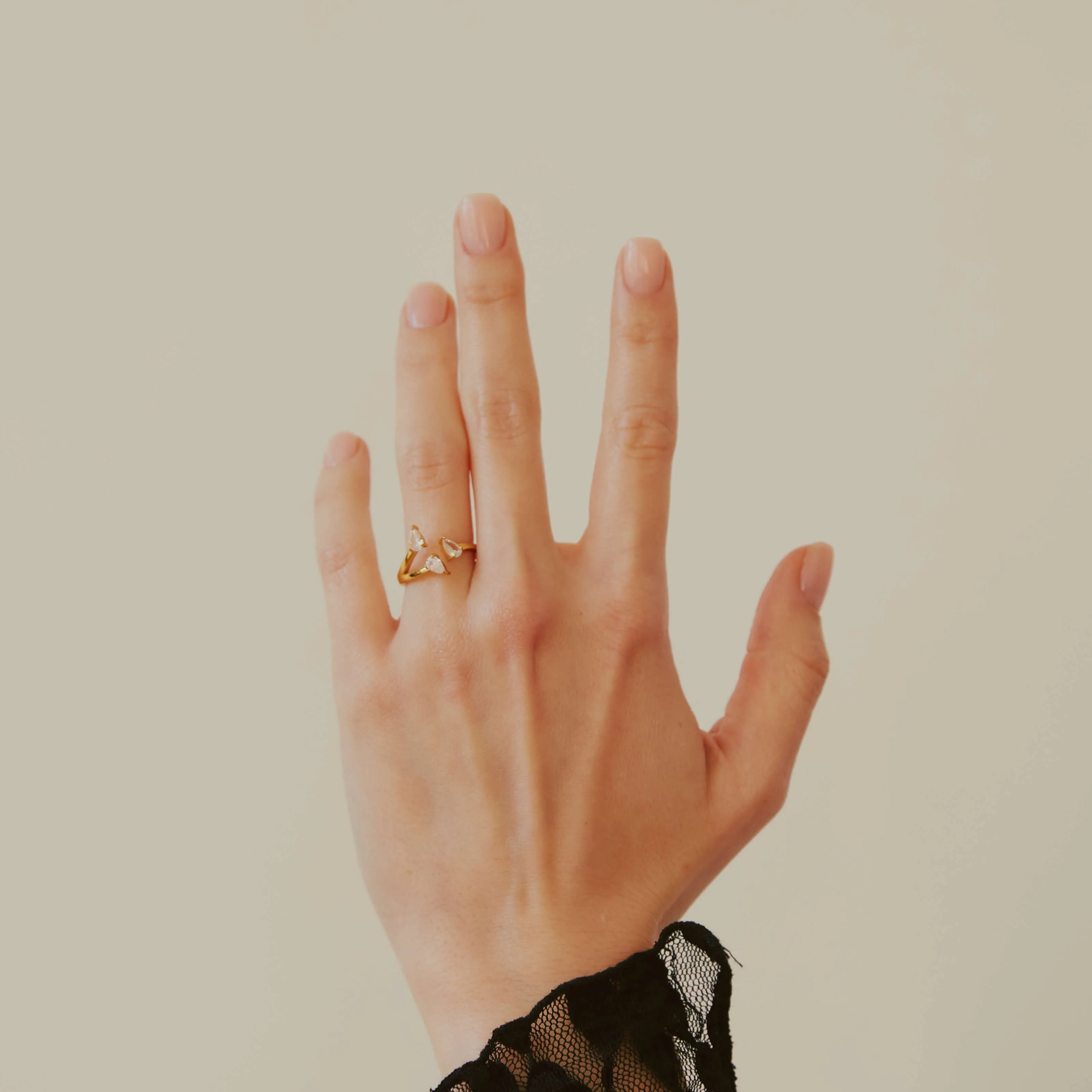 Sample Item: Floating Dewdrop Stacking Ring III sold by Maison Miru product image thumbnail 4