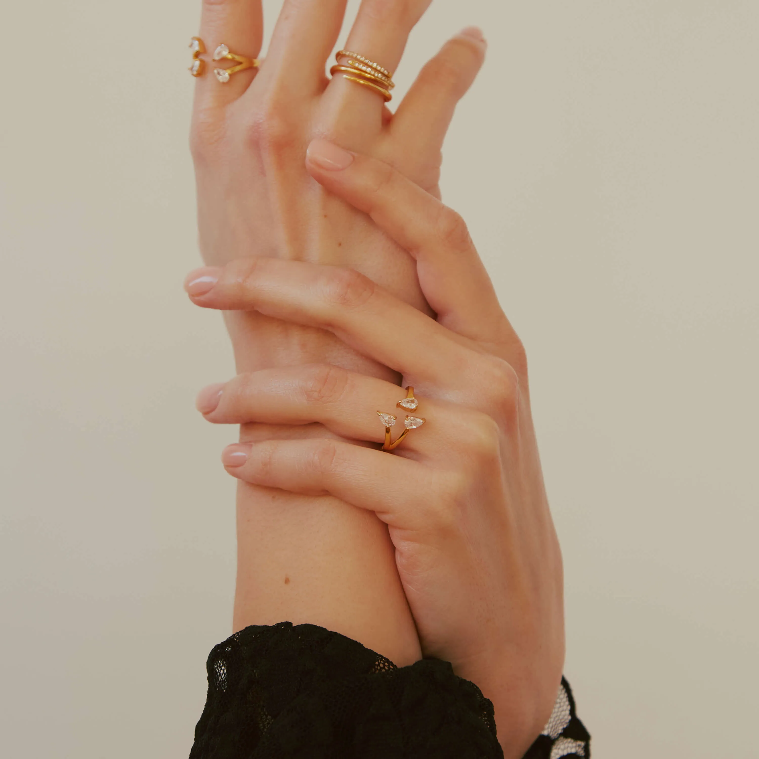 Sample Item: Floating Dewdrop Stacking Ring III sold by Maison Miru product image thumbnail 2