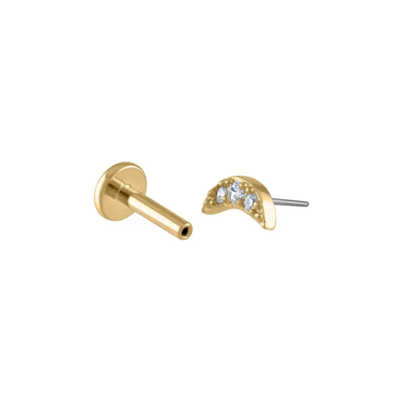 Sample Item: Pave Moon Push Pin Flat Back Earring sold by Maison Miru