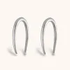 Large Whisper Open Hoop Earrings in Sterling Silver - 16G sold by Maison Miru