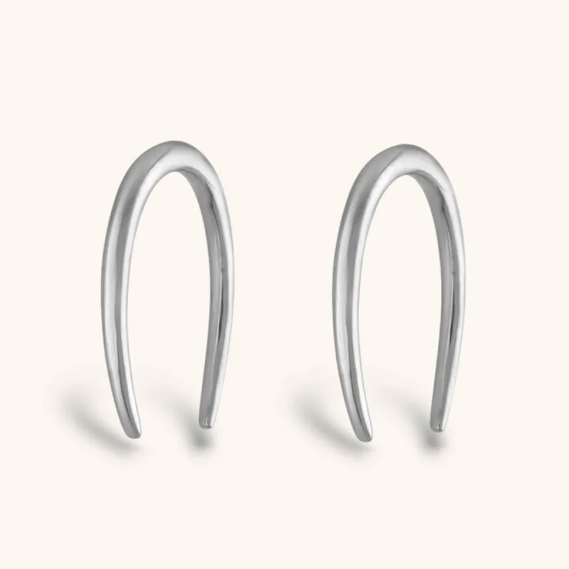 Large Whisper Open Hoop Earrings in Sterling Silver - 16G sold by Maison Miru