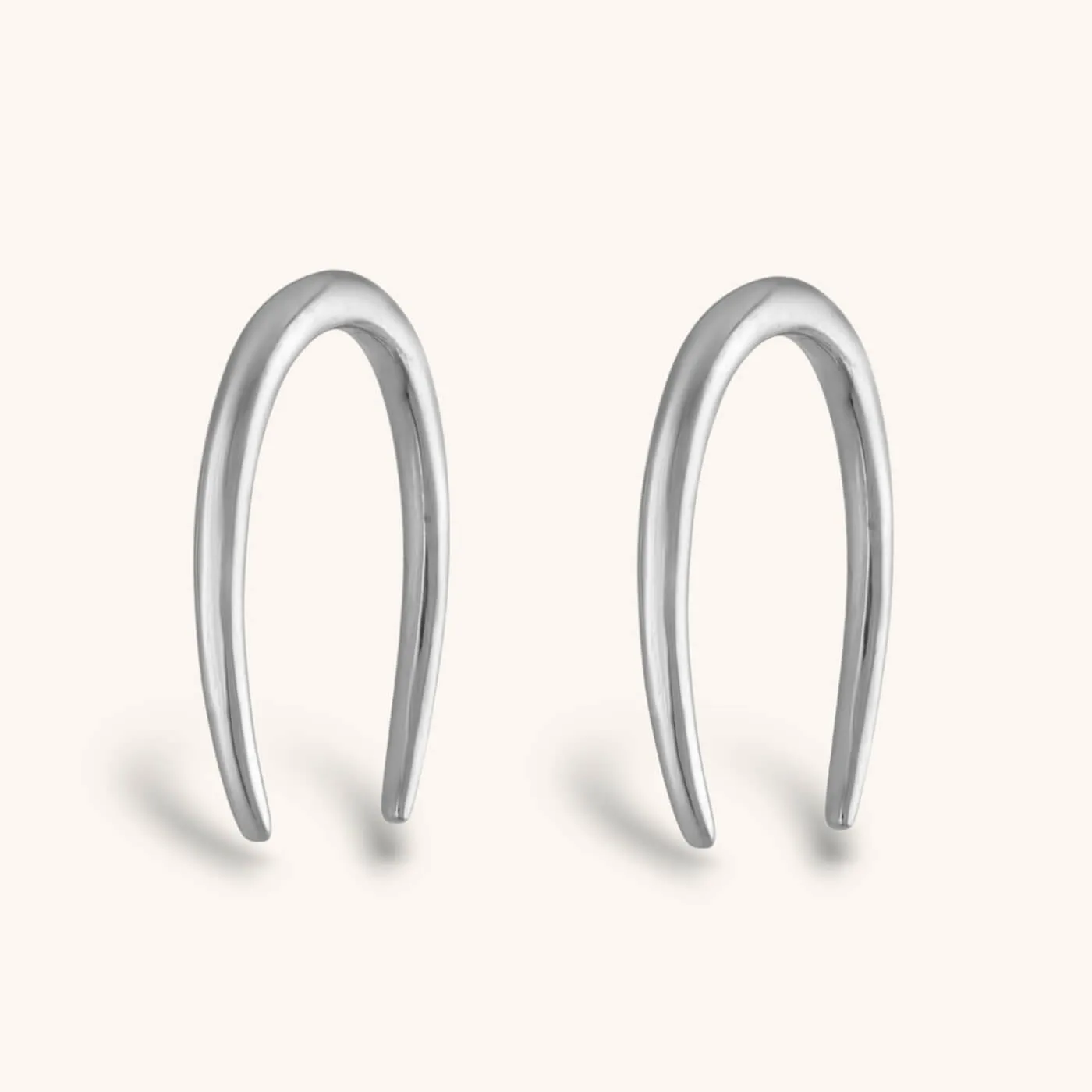 Large Whisper Open Hoop Earrings in Sterling Silver - 16G sold by Maison Miru