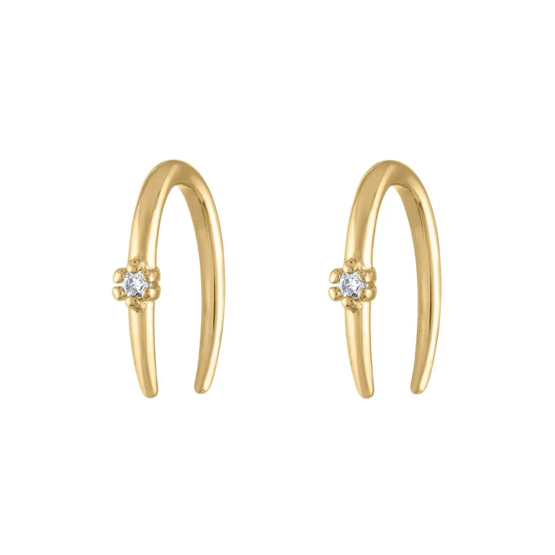 Shooting Star Open Hoop Earrings in 14k Gold - 18G sold by Maison Miru