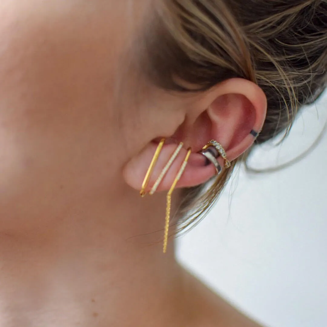 Sample Item: Classic Suspender Earrings in Sterling Silver sold by Maison Miru product image thumbnail 2