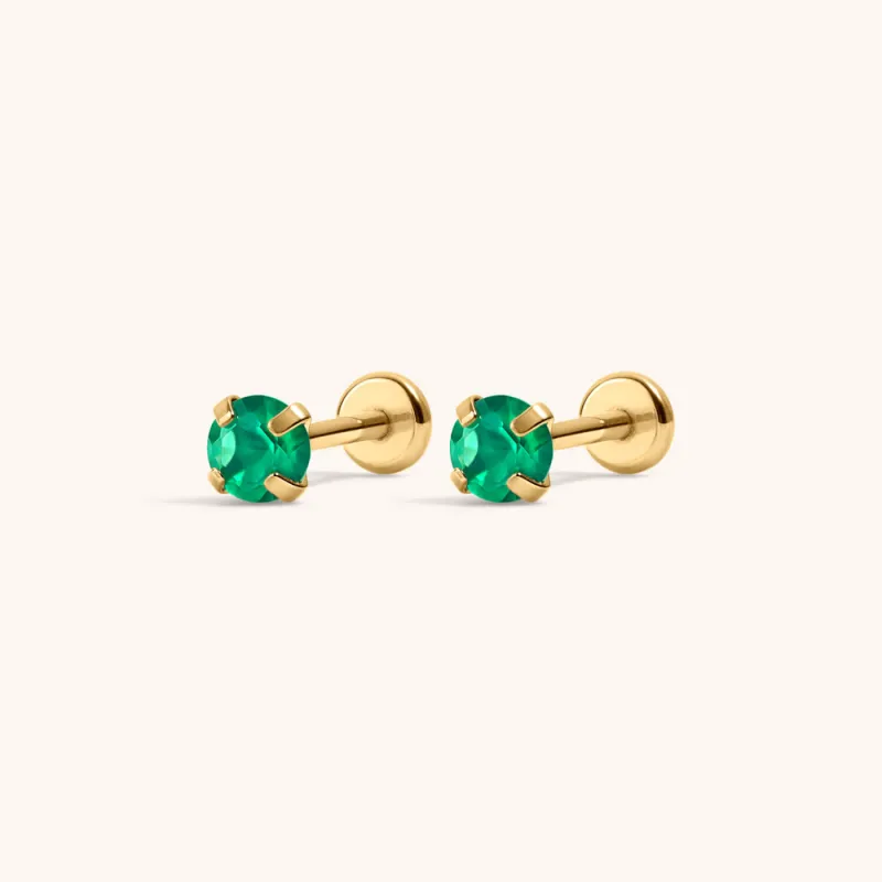Sample Item: Green Chalcedony Nap Earrings sold by Maison Miru