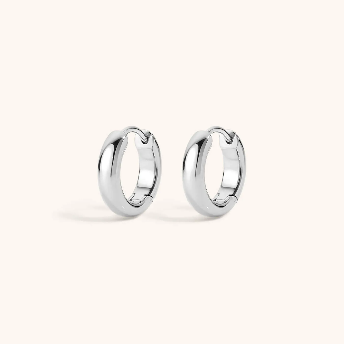 Bold Huggie Hoops in Titanium sold by Maison Miru product image thumbnail 5