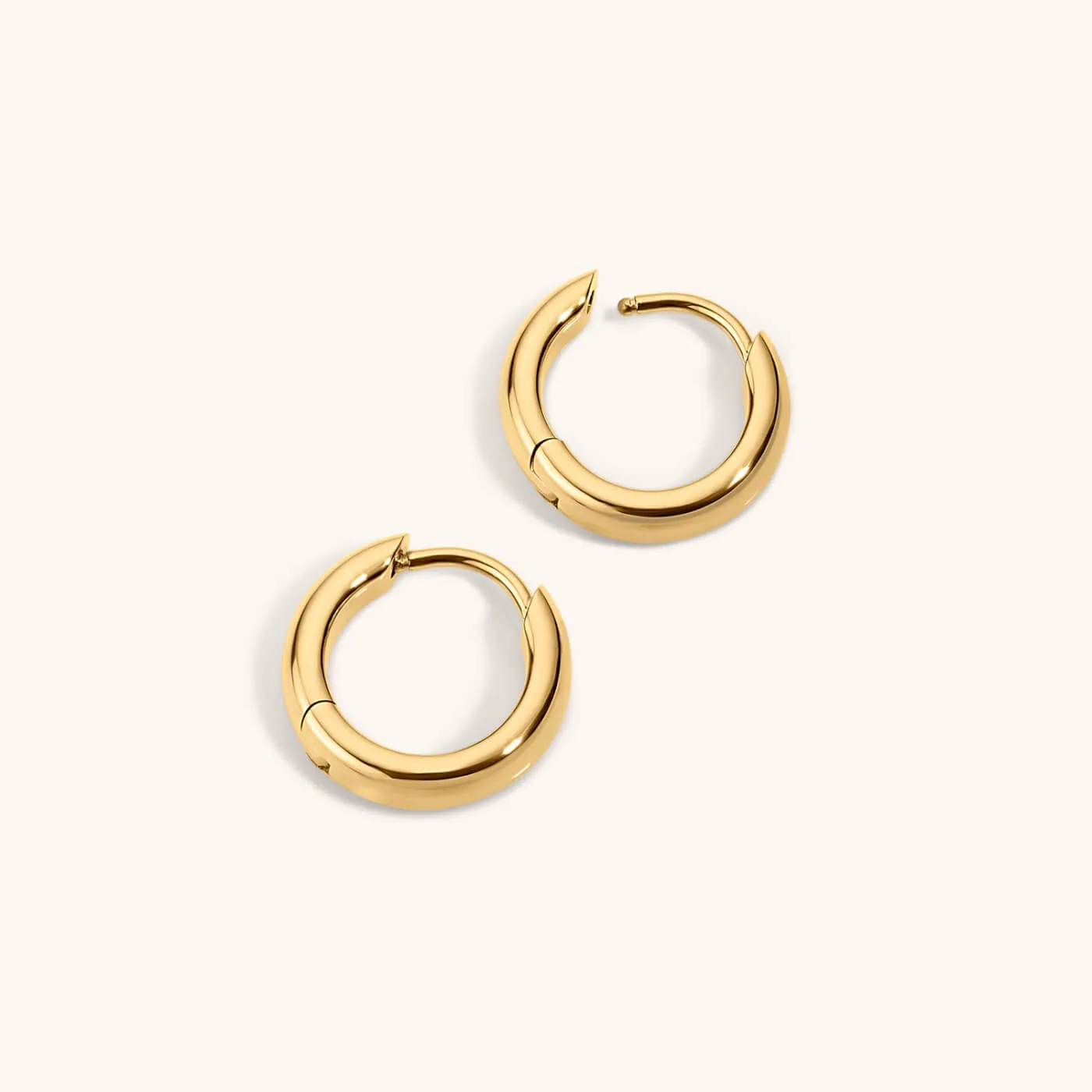 Bold Huggie Hoops in Titanium sold by Maison Miru product image thumbnail 4