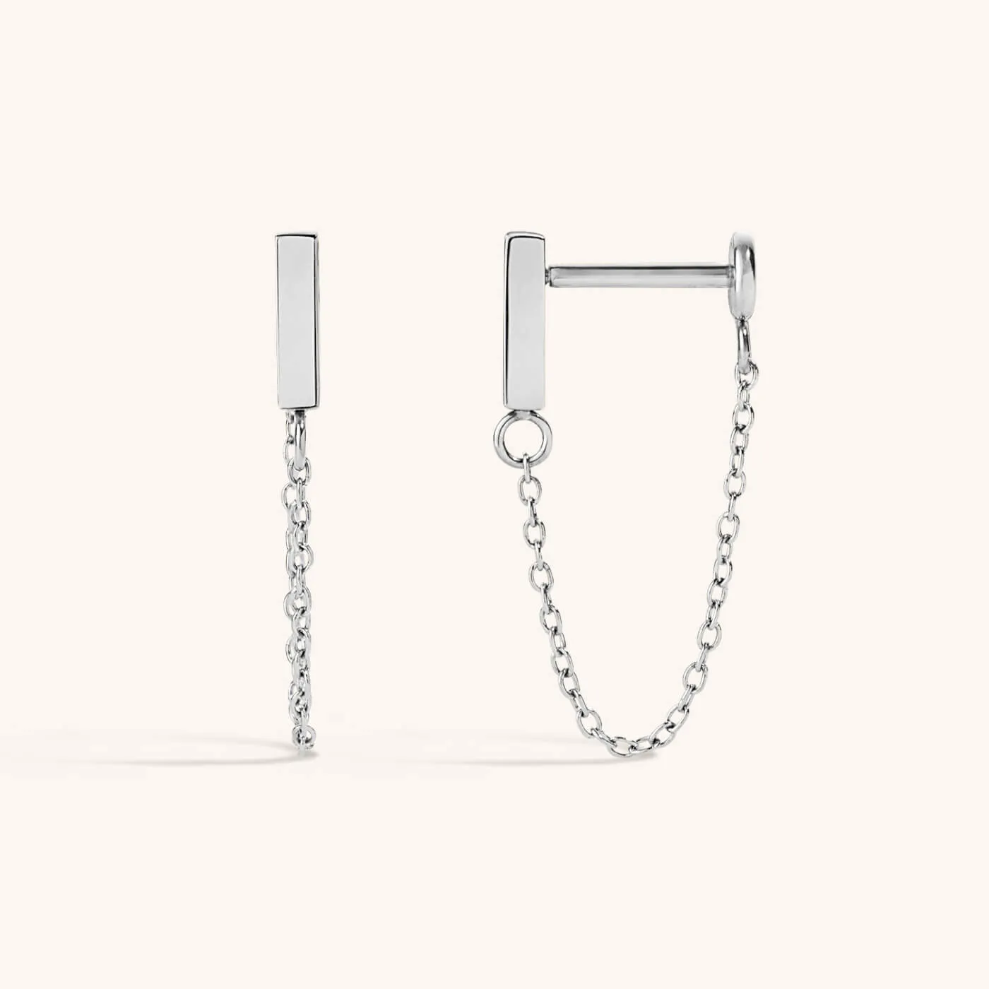 Little Bar Chain Nap Earrings sold by Maison Miru product image thumbnail 5