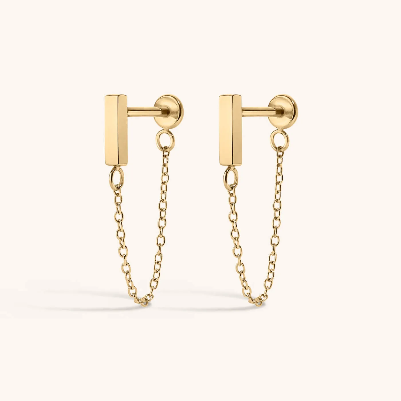 Little Bar Chain Nap Earrings sold by Maison Miru