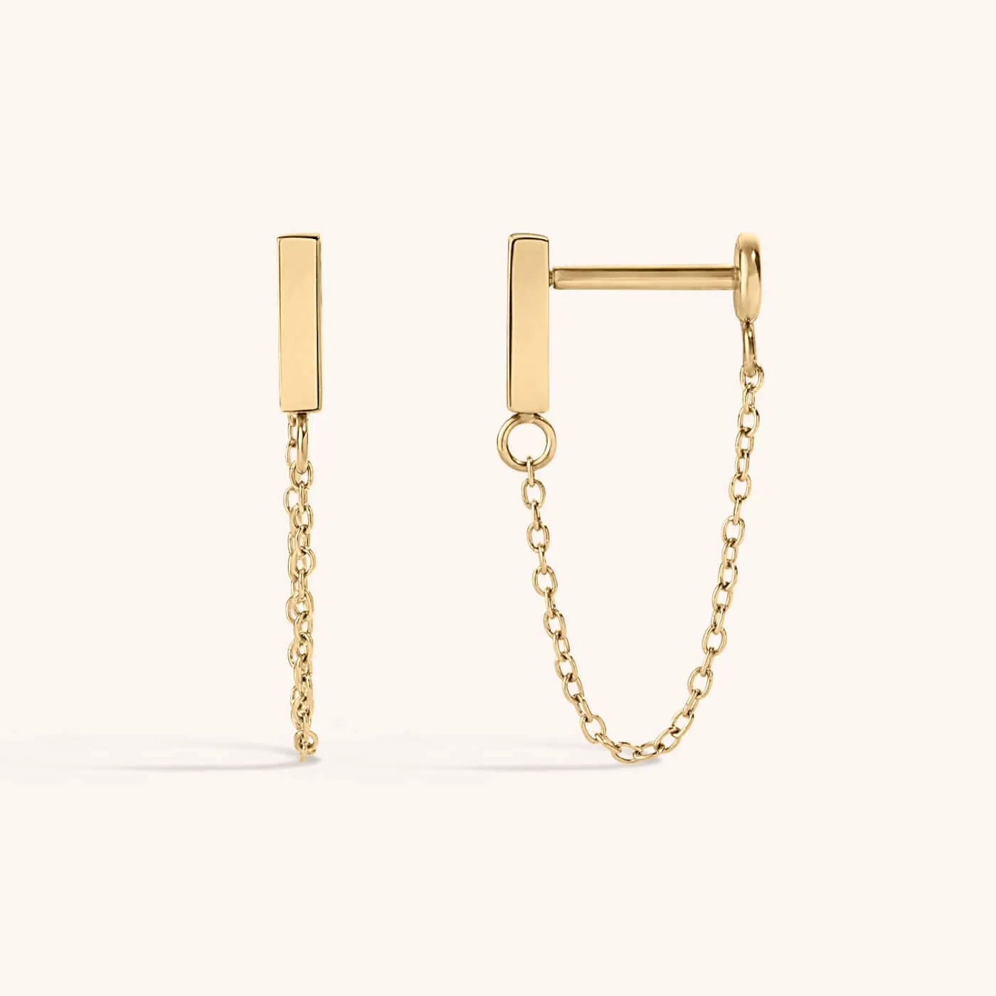 Little Bar Chain Nap Earrings sold by Maison Miru product image thumbnail 3