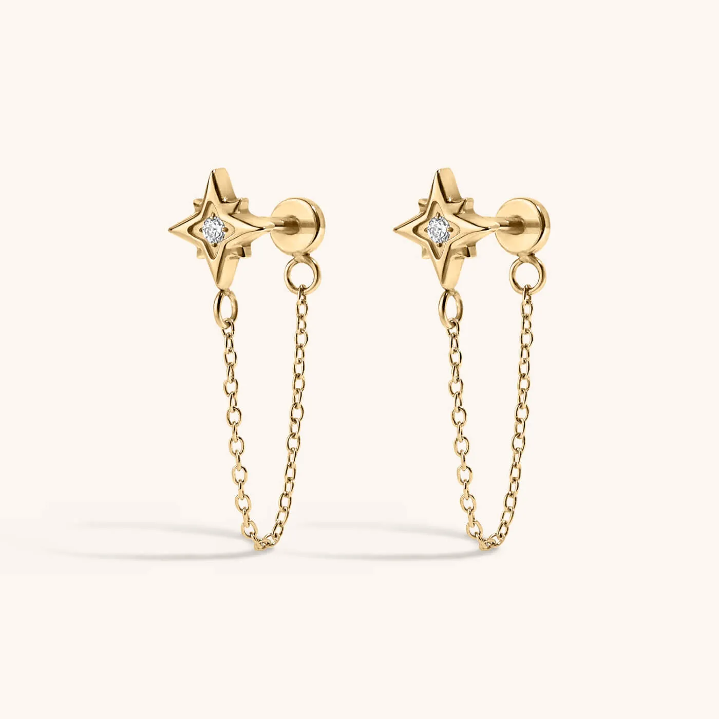 North Star Chain Nap Earrings sold by Maison Miru