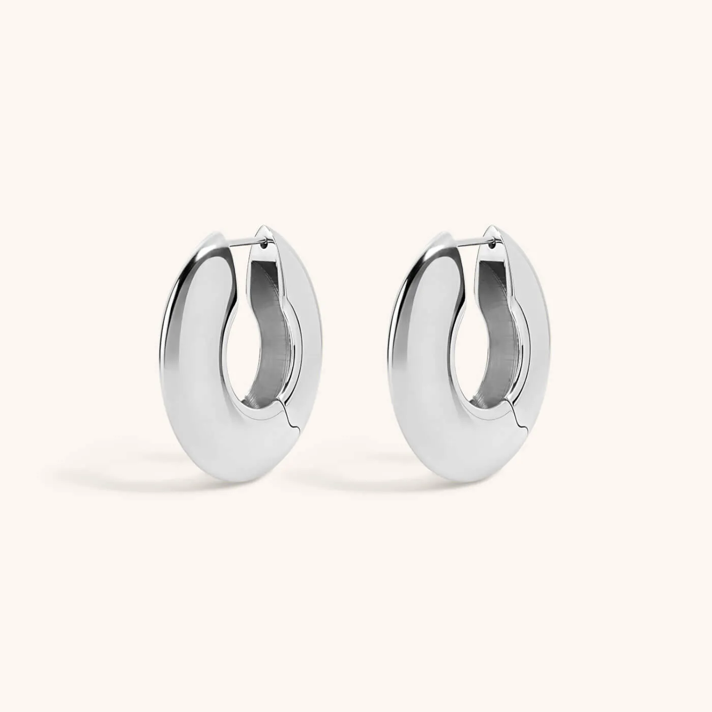 Puffy Disc Hoops in Titanium sold by Maison Miru product image thumbnail 5