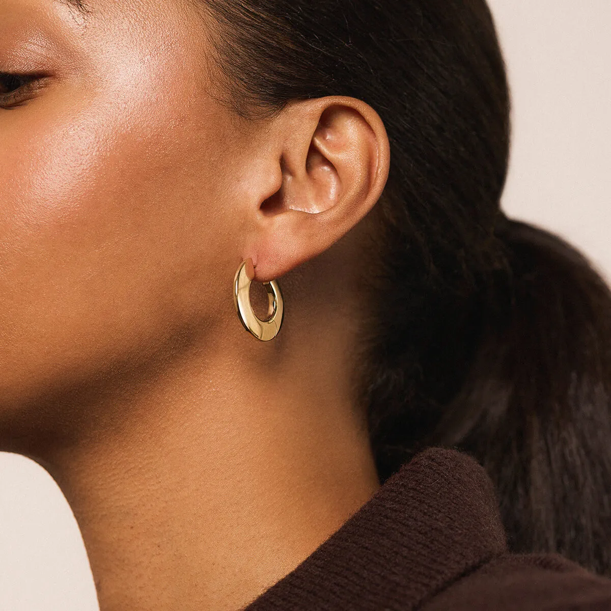 Disc Hoops in Titanium sold by Maison Miru product image thumbnail 2