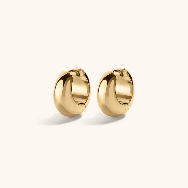 Dewdrop Huggie Hoops in Titanium sold by Maison Miru