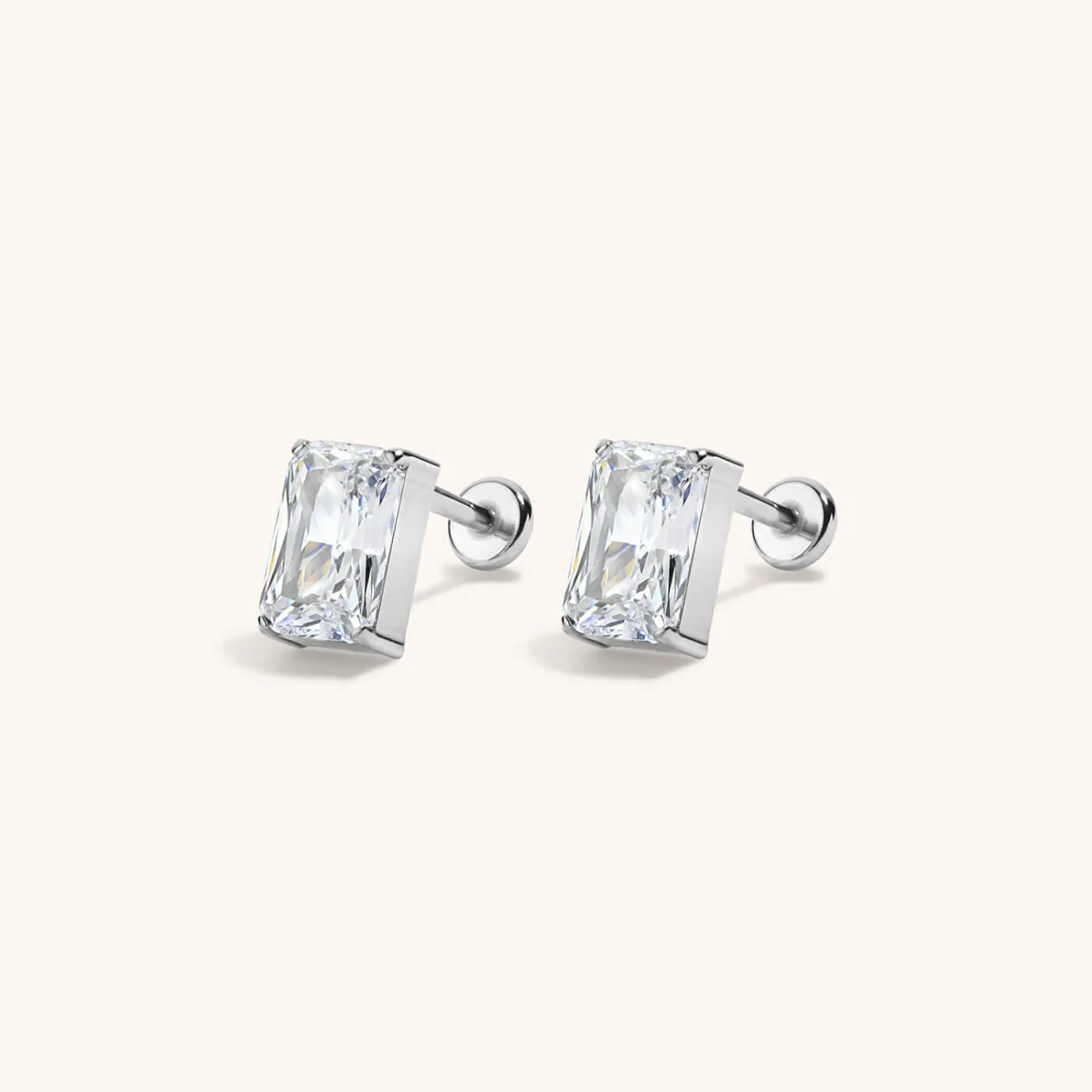 Celestial Crystal Emerald Cut Nap Earrings sold by Maison Miru product image thumbnail 4