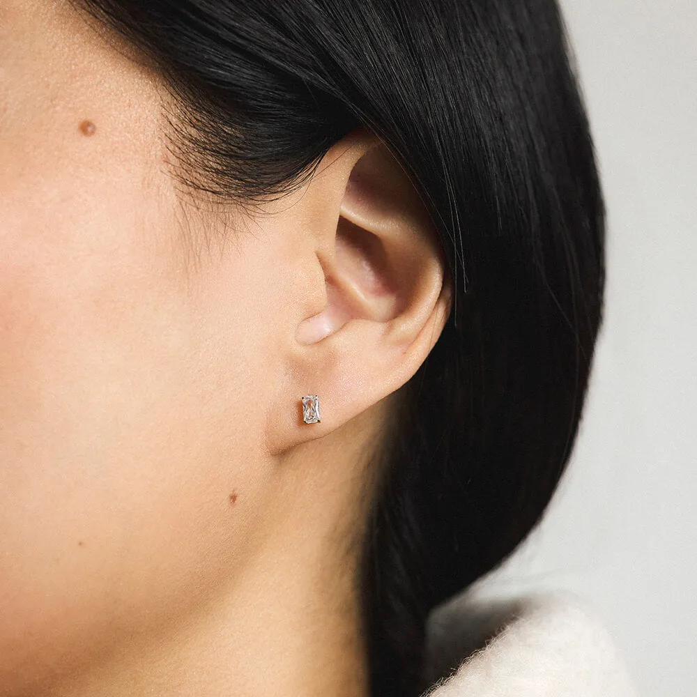 Mini Celestial Crystal Emerald Cut Nap Earrings sold by Maison Miru product image thumbnail 2