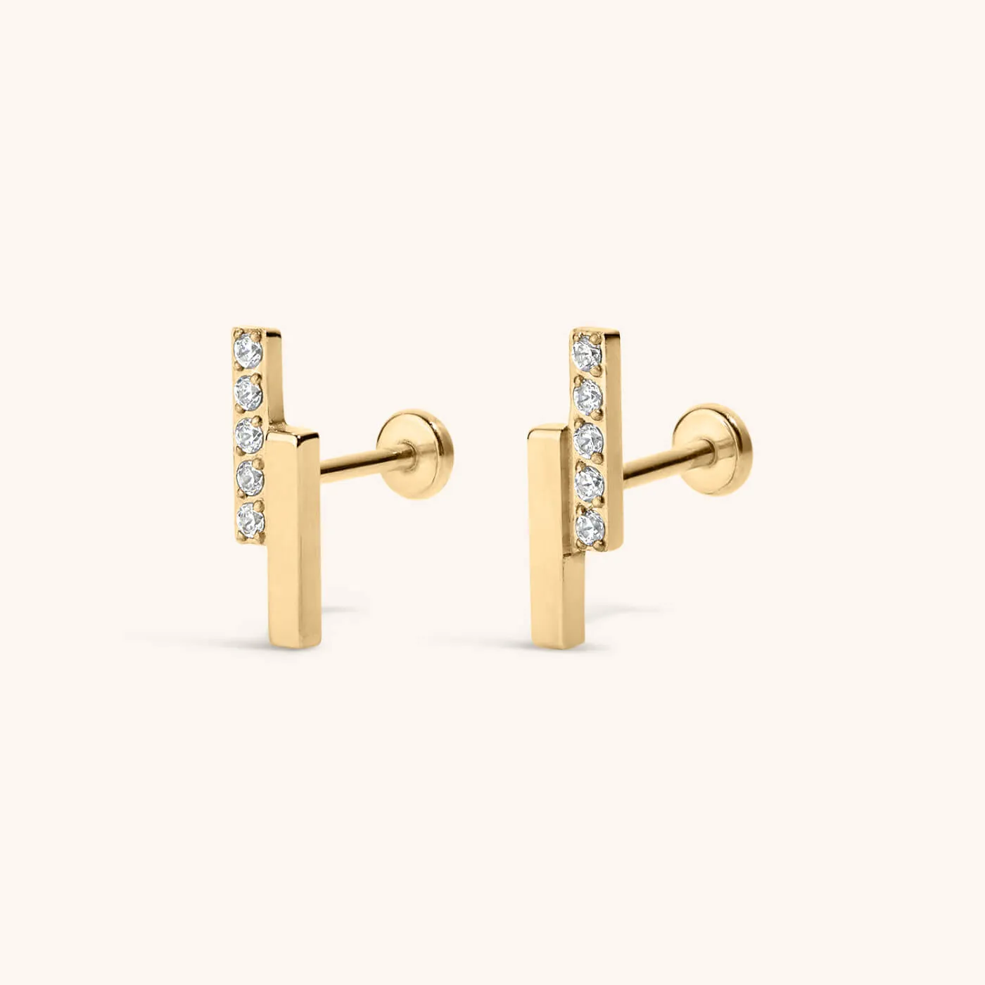 Pave Lightning Bar Nap Earrings sold by Maison Miru