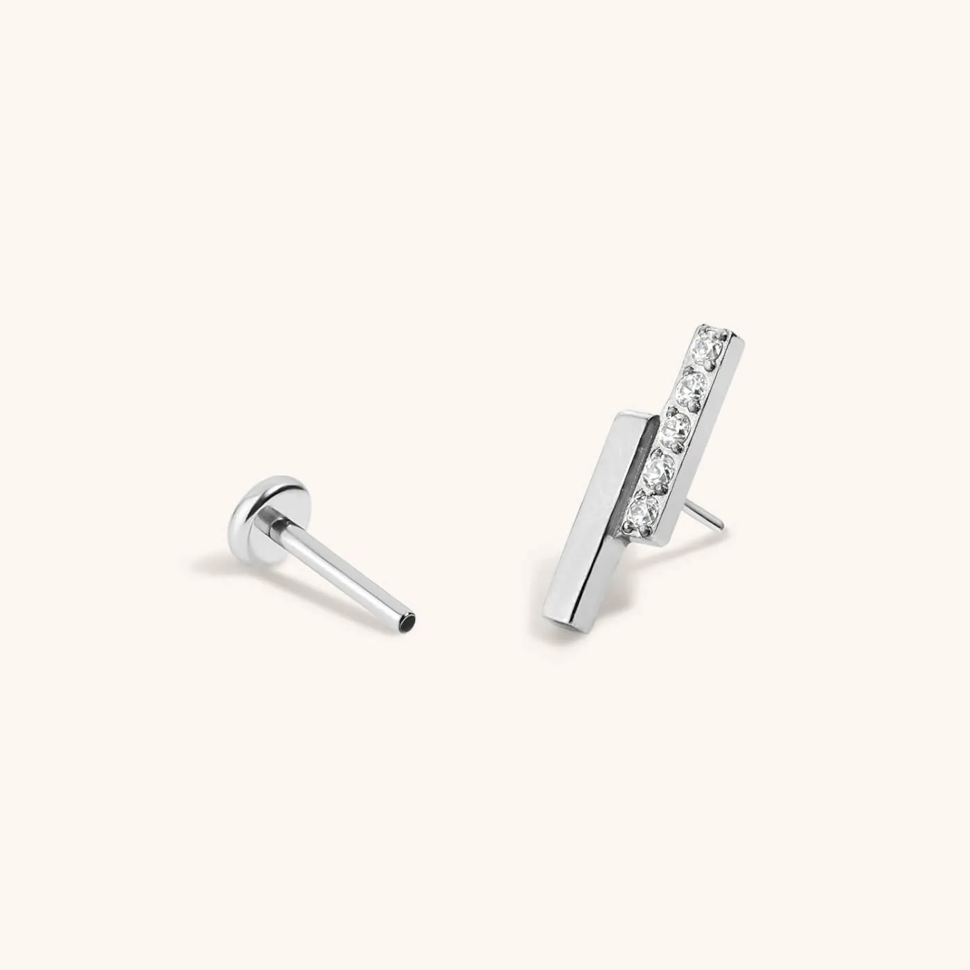 Pave Lightning Bar Nap Earrings sold by Maison Miru product image thumbnail 5