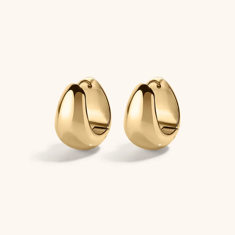 Mini Dewdrop Hoops in Titanium sold by Maison Miru