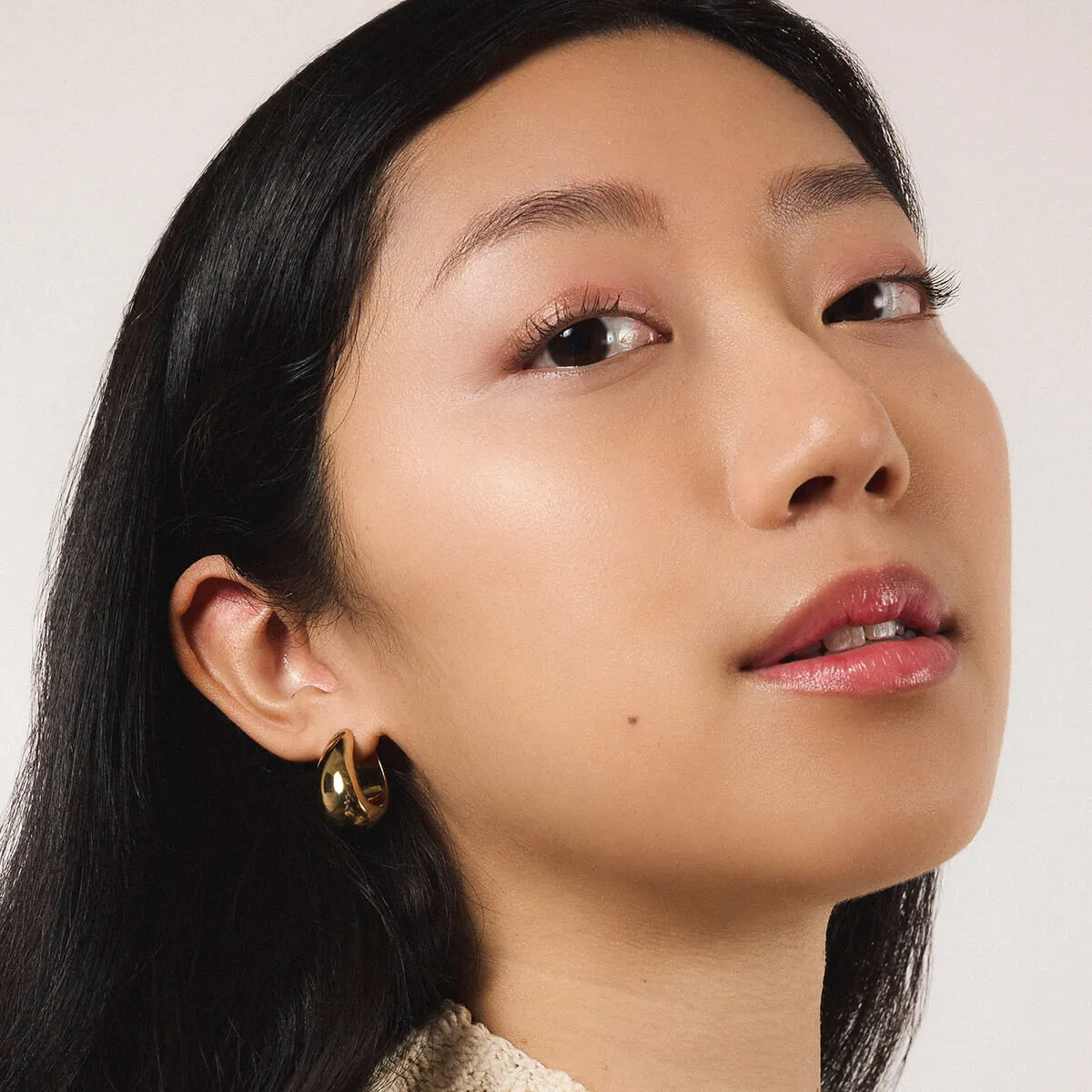 Dewdrop Hoops in Titanium sold by Maison Miru product image thumbnail 2