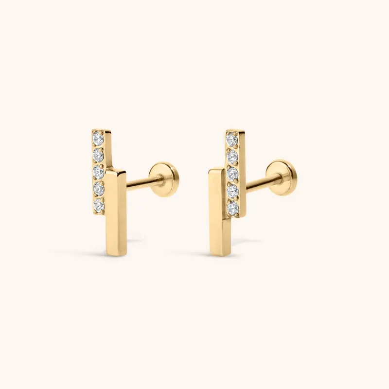 Sample Item: Pave Lightning Bar Nap Earrings sold by Maison Miru
