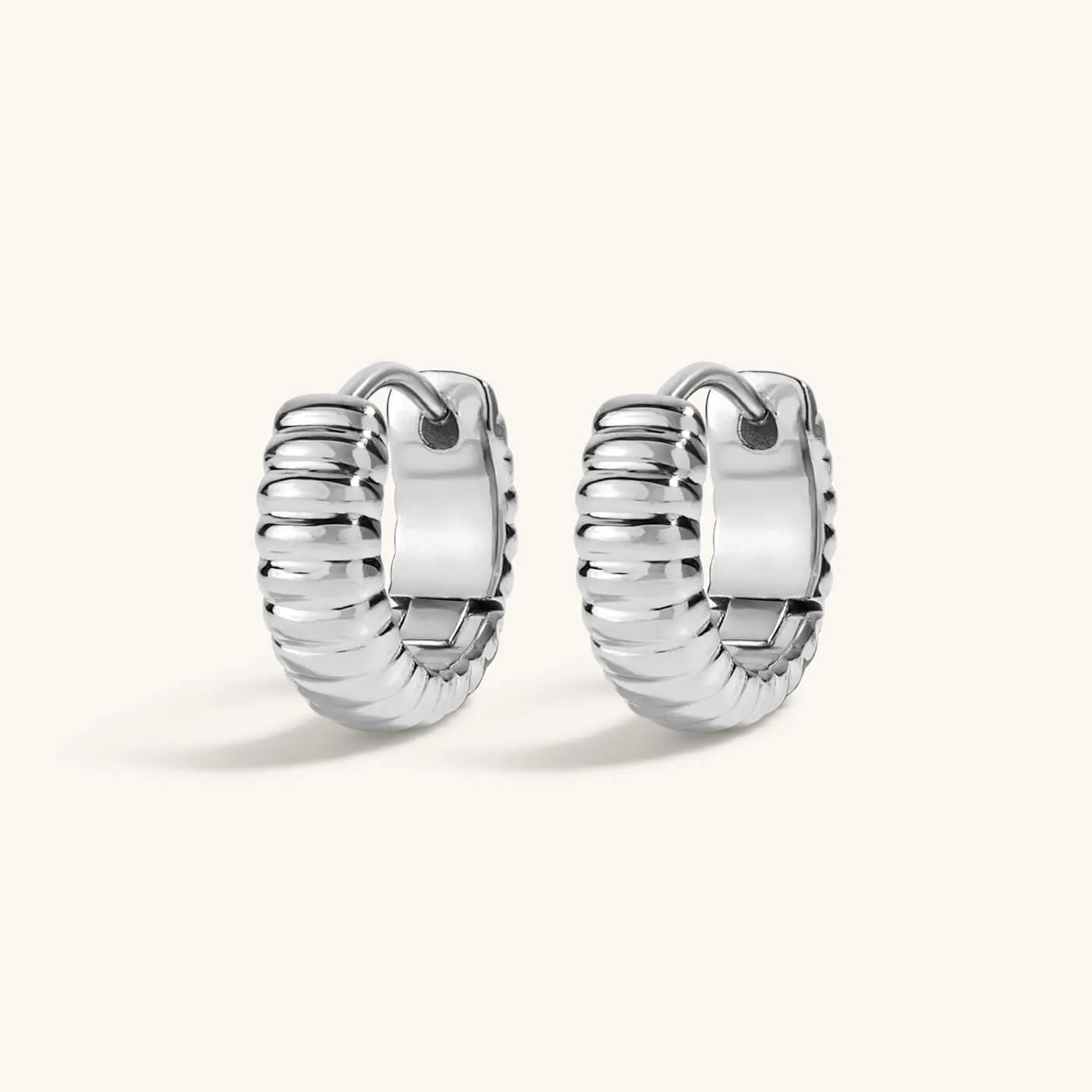 Plisse Huggie Hoops, 13mm sold by Maison Miru product image thumbnail 4