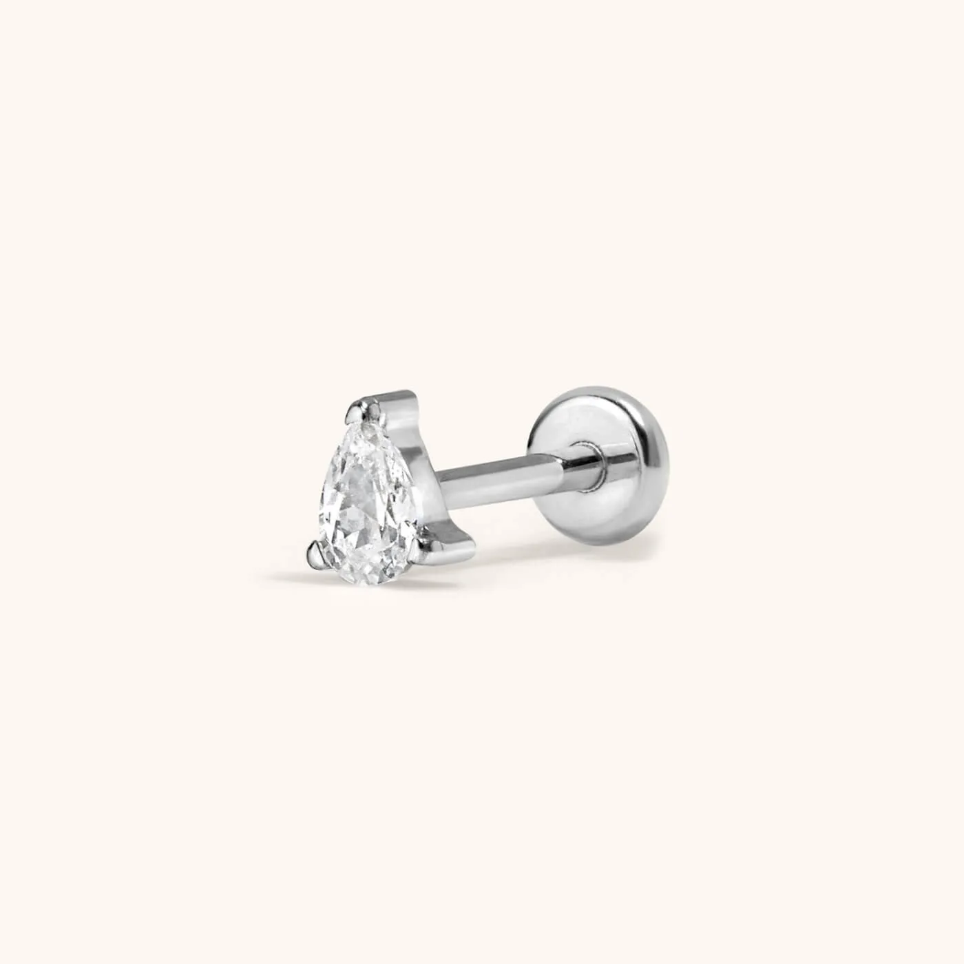 Crystal Pear Push Pin Flat Back Earring, 3mm sold by Maison Miru product image thumbnail 4