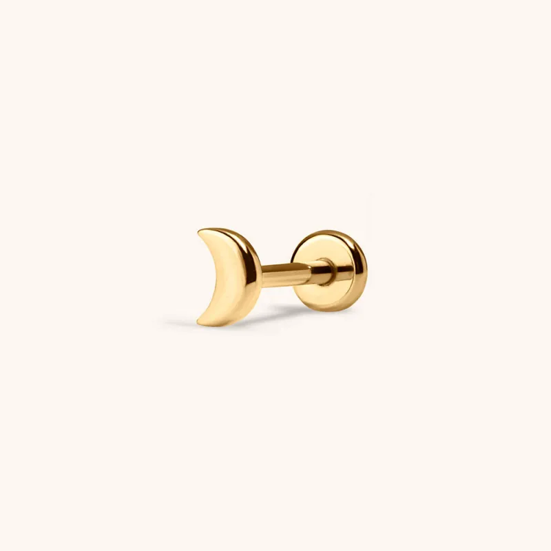 Moon Push Pin Flat Back Earring made by Maison Miru