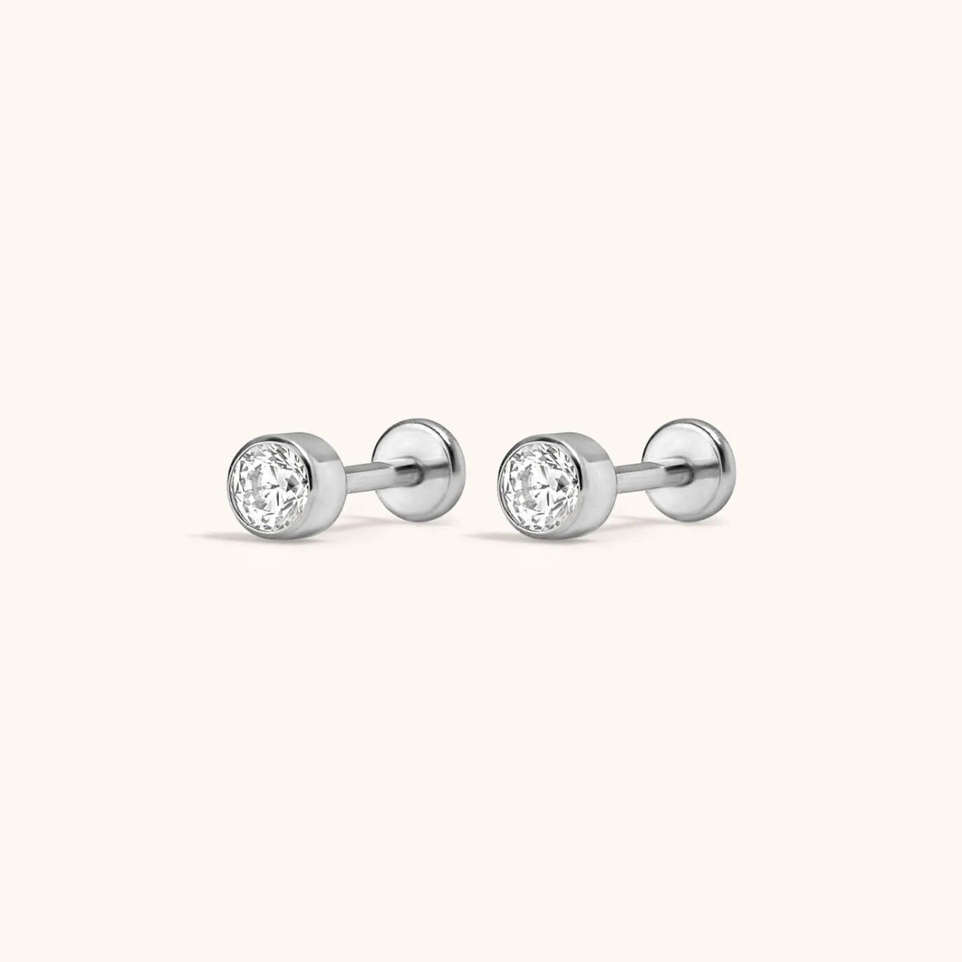 Celestial Crystal Bezel Solitaire Nap Earrings sold by Maison Miru product image thumbnail 4