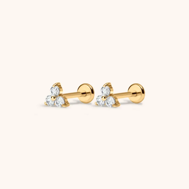 Crystal Trinity Nap Earrings made by Maison Miru