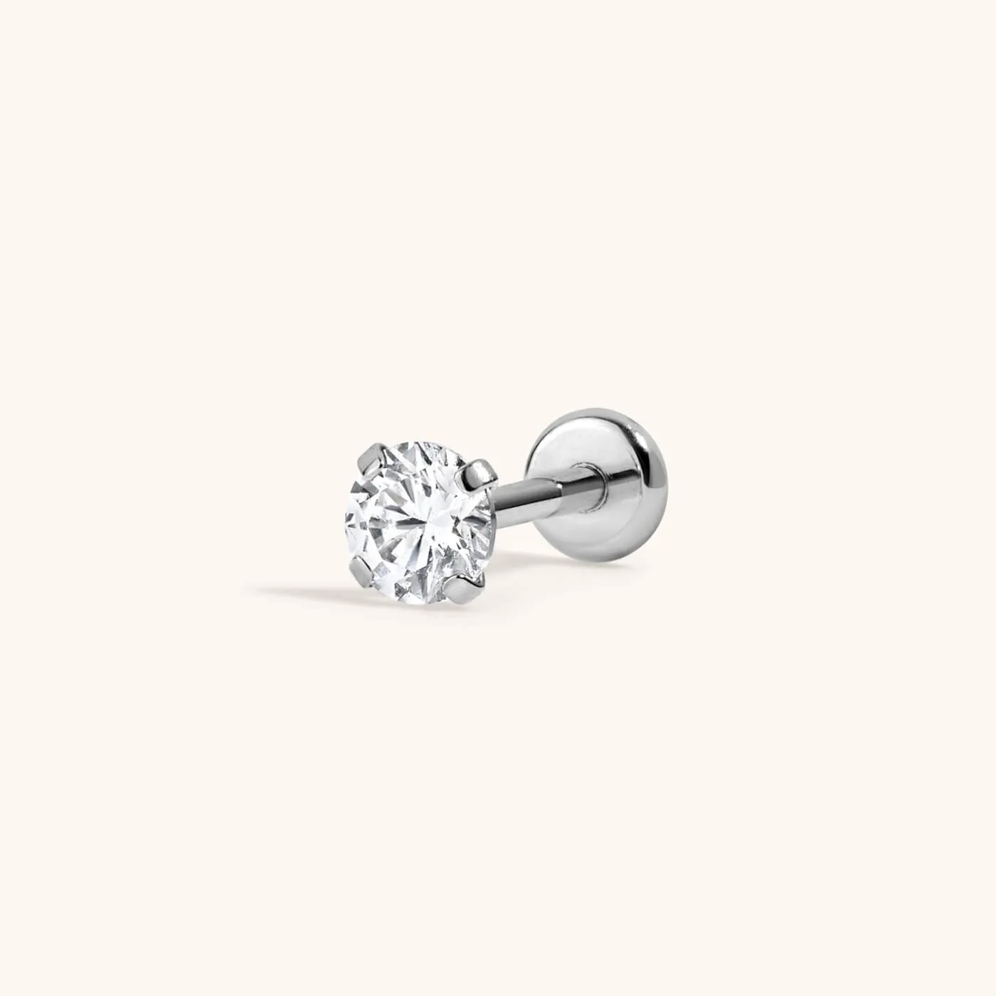 Celestial Crystal Solitaire Push Pin Flat Back Earring sold by Maison Miru product image thumbnail 3