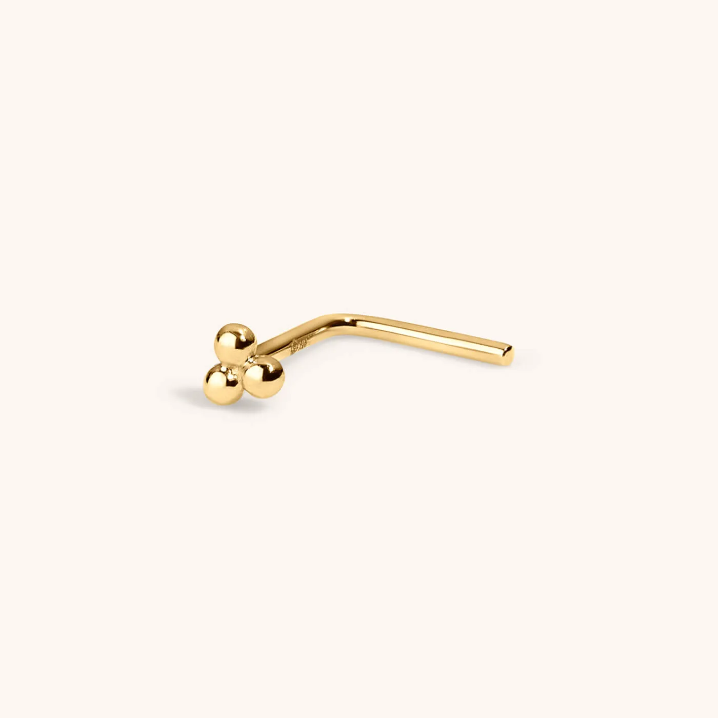 Trinity Stud L-Shape Nose Ring in 14k Gold sold by Maison Miru product image thumbnail 3