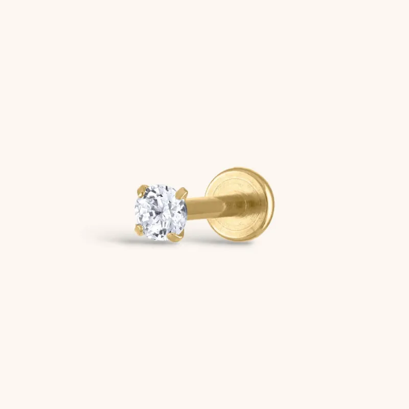 Sample Item: Celestial Crystal Solitaire Threaded Flat Back Earring made by Maison Miru