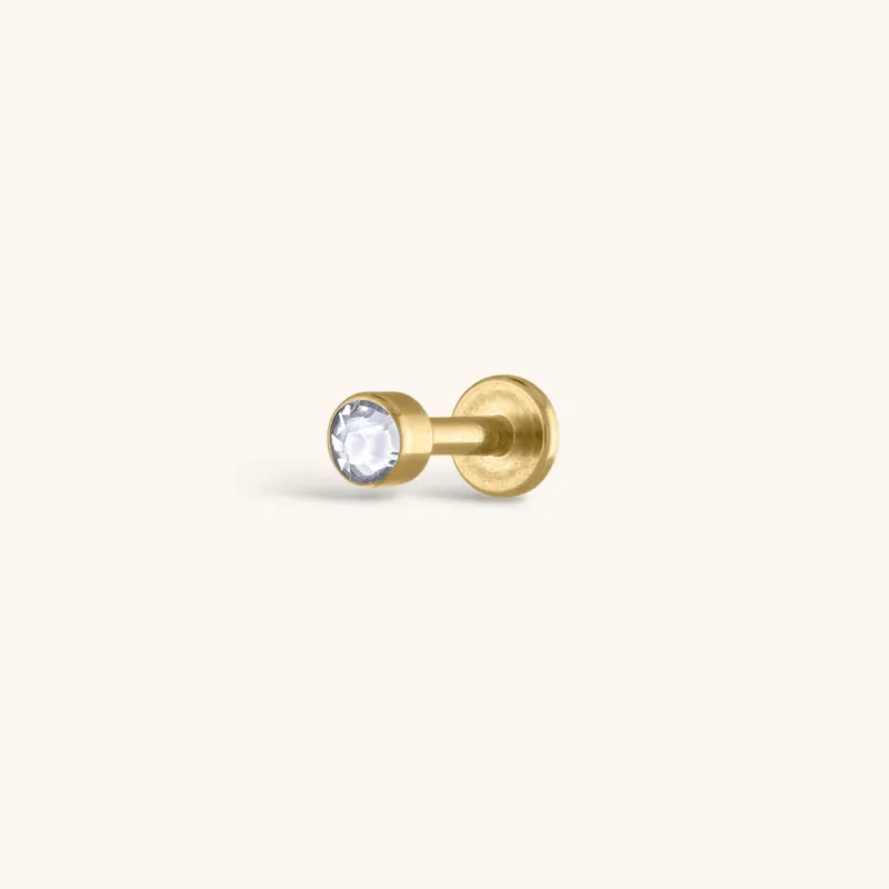 Sample Item: Celestial Crystal Bezel Solitaire Threaded Flat Back Earring made by Maison Miru