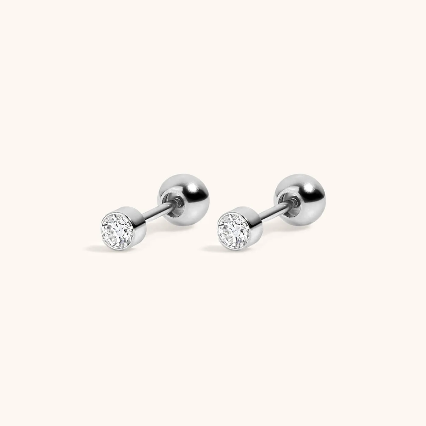 Sample Item: Celestial Crystal Bezel Solitaire Studs sold by Maison Miru product image thumbnail 4