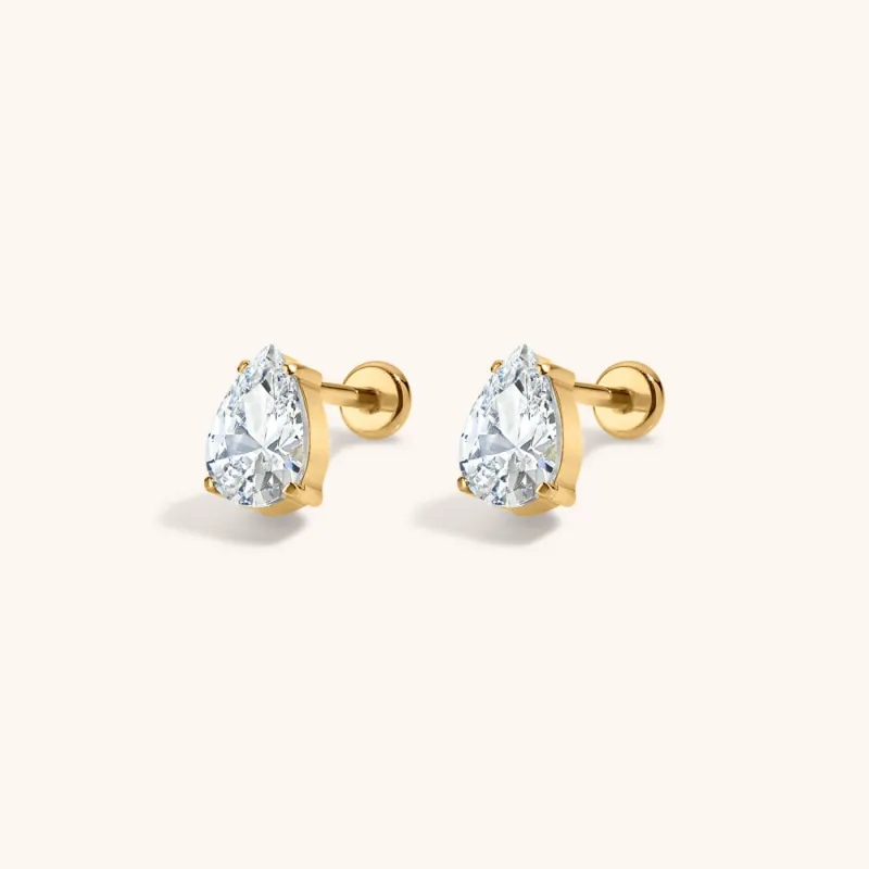 Sample Item: Celestial Crystal Pear Nap Earrings, 6mm made by Maison Miru