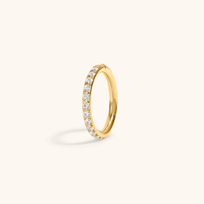 Eternity Cartilage Hoop in 14k Gold sold by Maison Miru