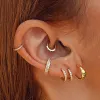 Eternity Cartilage Hoop in 14k Gold sold by Maison Miru