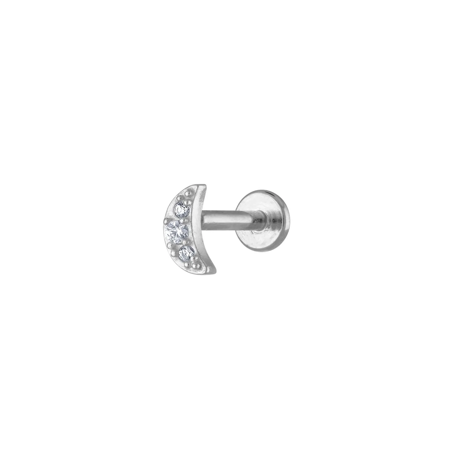 Sample Item: Pave Moon Threaded Flat Back Earring sold by Maison Miru product image thumbnail 4